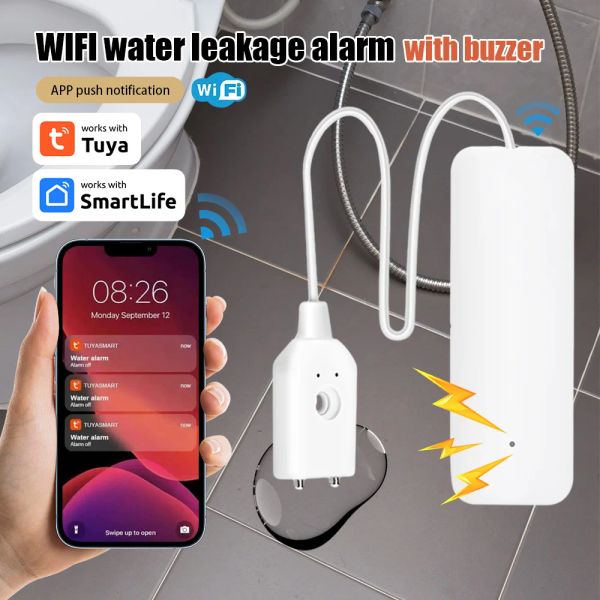 Module 1 ~ 7pcs Tuya WiFi / Wasserleckage Alarme Sensor Smart Home Security Protection Water Leckdecker Hochwasserüberlauf Alarm