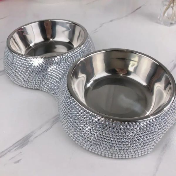 Alimentatori Rhinestone Dog ciotola forniture per animali