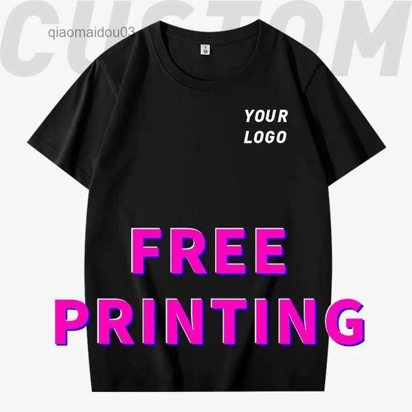 T-shirt maschile t-shirt personalizzate stampa immagine da lavoro da lavoro fai da te a maniche corta top 100% cotone enterprise ricamare team culture shirtl2404