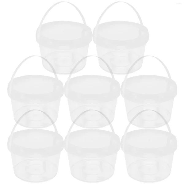 Canecas 8 PCs Lagosta Bucket Storage Alimentos Recipientes de plástico Small Drum Ice Cream Freezer Bin Bin Lids reutilizáveis