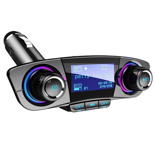 Bluetooth FM -передатчик для автомобильного радиопередатчика адаптер музыкальный игрок в руки автомобильный комплект с 2 USB -портами TF Card USB PlayB6649601