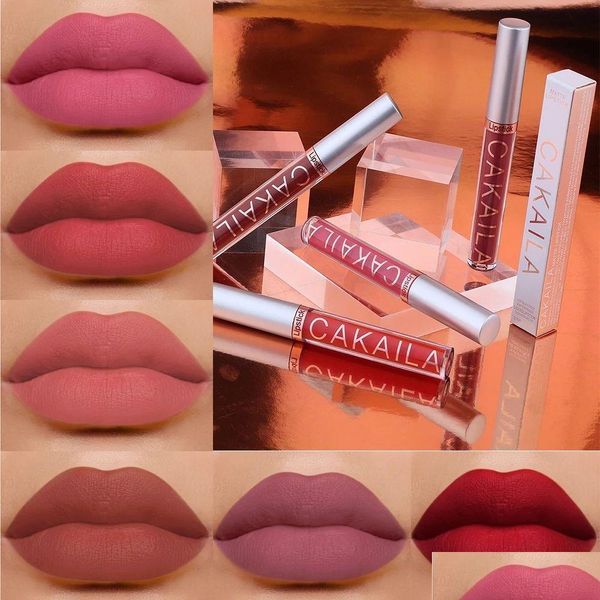 Lipgloss mattes Veet wasserdicht lang anhaltend nicht leicht zu verblassen glasieren seidige glatte Lippenstift Make -up y Frauen Lippen Balm Drop -Entbindung Heilung DHBVG