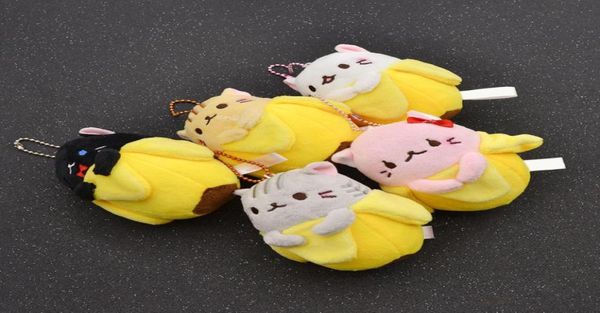 Moda Lychee Japanese Anime Movie Bananya Plush Doll Key Chain Toy Bag Presente para Fiends 5 Colors9199856