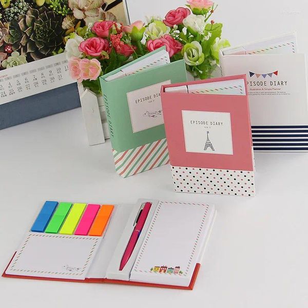 100pcs/Lot Creative Hardcover Memo Pad Notepad Sticky Notes Kawaii Stationery Notebook Office School Schüler Vorräte