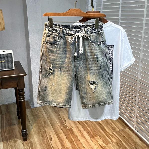Herren Shorts Denim Summer Clothes Fashion Straight Hosen Korea Baggy Vintage Short Bermuda Jeans Streetwear