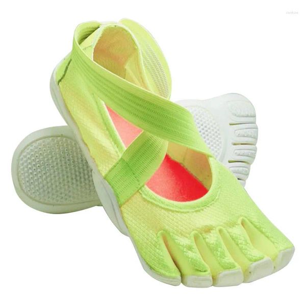 Lässige Schuhe Taobo Fluoreszenzgrün fünf Zehengesundheit Soft Pro Pilates Männer Frauen, die atmungsaktive Outdoor -Sportarten laufen