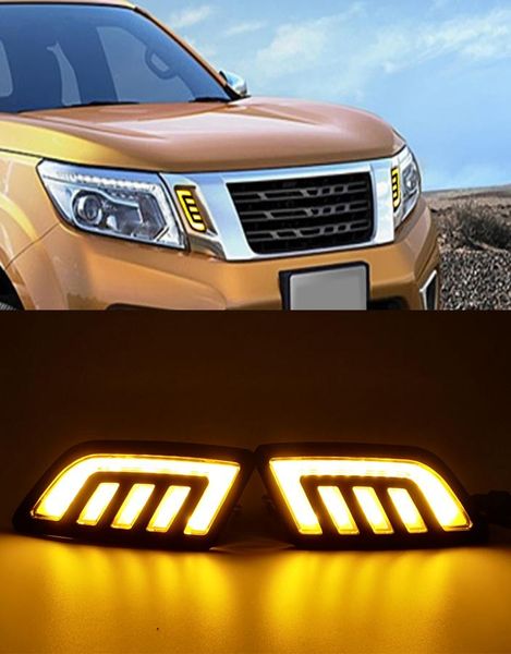 1 ajuste para Nissan Navara Np300 D23 2015 2016 2017 2018 2019 LED DRL DIA TEMPO LUZES Máscara Lâmpada LED com sinal de viragem Fe1691864