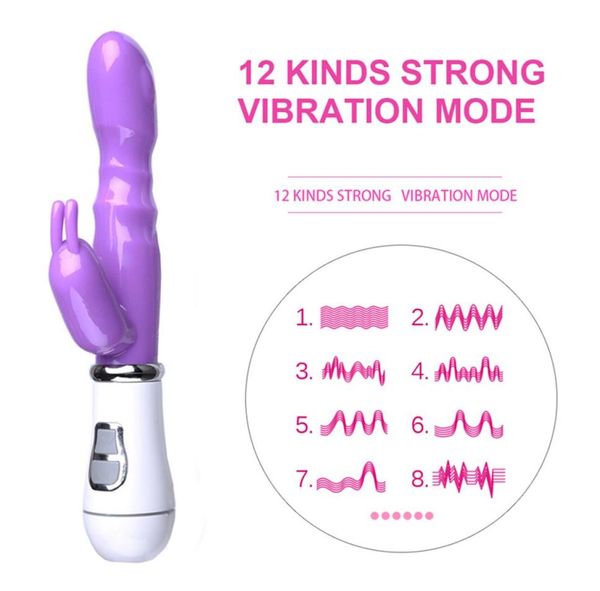 GSPOT Double Dildo Vibrator Rabbit Rabbit Brinquedos sexuais de massageiro vaginal à prova d'água para mulheres Masturbação252082383383891869