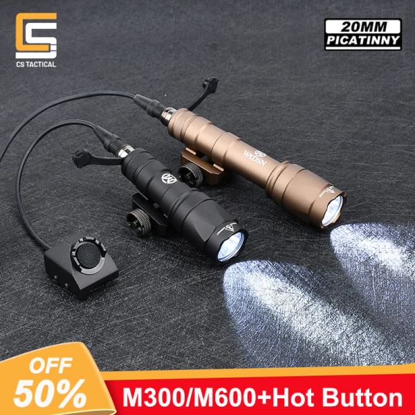 Luzes Surefir M600 M300 M300A M600C Lanterna Tática LED LED LED LIGHT HOT BUTCHINE PROJETO Ajuste de 20 mm Airsoft Acessórios