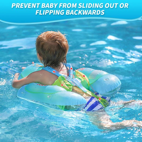 Baby aufblasbarer Schwimmring Pools Zubehör Baby Hals inblasbare Räder für Geborene Badekreis Sicherheitshals Schwimmer 240422