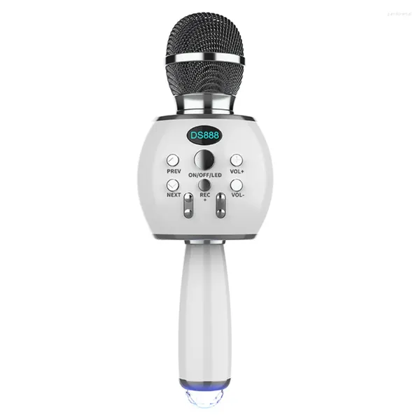 Mikrofonlar DS888 Bluetooth Karaoke Mikrofon Kablosuz Profesyonel Hoparlör Handheld Player Ses Kayıt Müzik Mikrofonu Mikrofon Gümüş