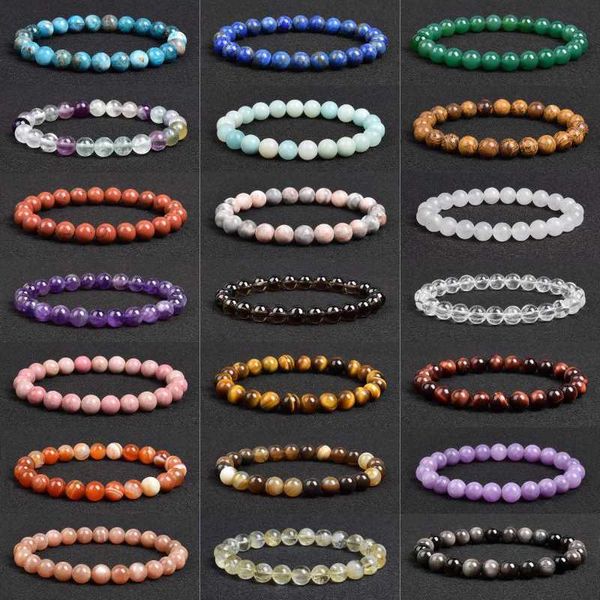 Pulseira de pedra natural genuína Apatita Lapis Lazuli AGATE CRISTAL TIGER ELENTE ALTA QUALIDADE GEMA BRACELETA HOMME Pulgle de jóias 240423