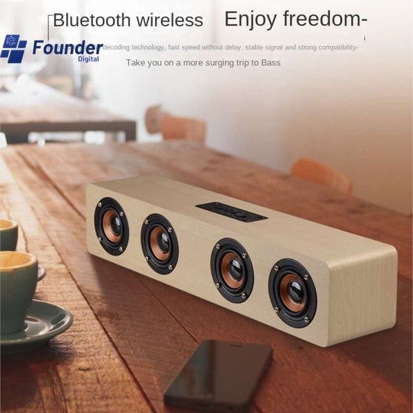3c Gründer Holz Wireless Bluetooth Lautsprecher Home Computer Mobiltelefon TV -Karteneinfügungsgeräusche Neues 2024 Dropshipping