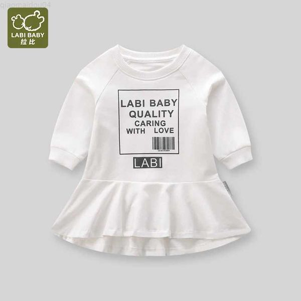 Abiti da ragazza Labi Baby Autunno Spring Dress Girl Girls Casual Abito a maniche lunghe abiti sportivi per bambini Abiti per bambini 2 Colorsl2404