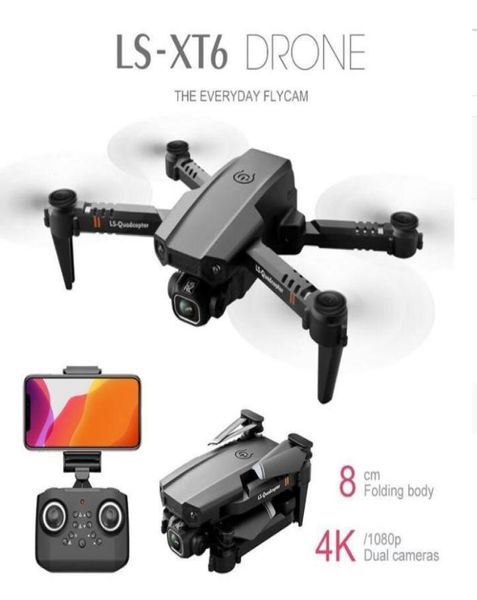 55OFF Drone LSRC LSXT6 Smart Fernbedienungssteuerung Mini WiFi FPV mit 4K1080p HD Dual Camera Höhe Hold -Modus Falten Sie RC -Drohnen Qua6661289