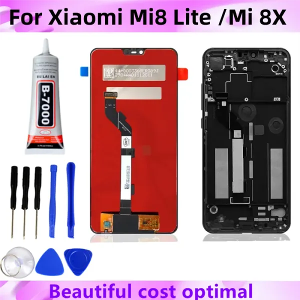 Schermate LCD originale per Xiaomi Mi 8 Lite LCD Visualizza touch Screen Digitazer Assemblaggio con telaio per Xiaomi Mi8 Lite Mi 8x LCD