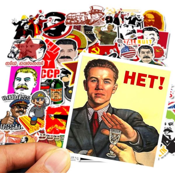 50pcSset Segunda Guerra Mundial Rússia Vintage Função Função Fãs Anime Paster Cosplay Scrapbooking Diy Sticker Telefone Laptop Decoratio7306934