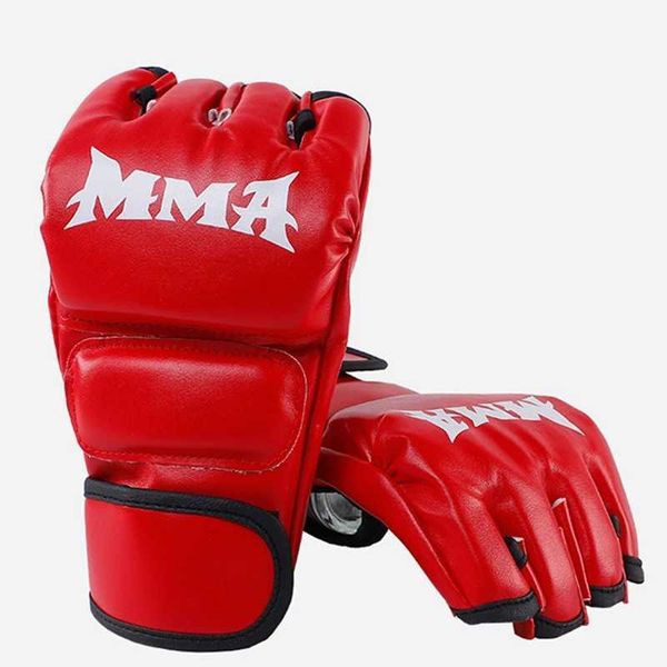 Engrenagem de proteção infantil luvas de boxe grossa luvas de mma meio de boxe de dedos Taekwondo Muay Thai Luvas Profissionais Equipamento de Treinamento de Boxe 240424