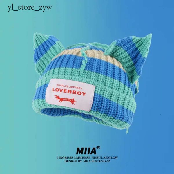 Lover Boy Beanie Beanie/Kafatası Kapakları Sevimli Moda Kapşonlu Kulak Çift Katmanlı Çift Katmanlı Sıcak Kulak Yün Şapka Niş Tasarım Hip-Hop Kişilik Soğuk Şapka 3032