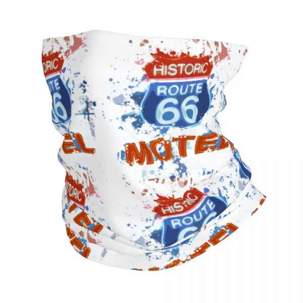 Modegesichtsmasken Hals Giterin Route 66 Splatter Road Bandana Halsabdeckung bedruckte Balaclavas Gesichtsmaske Schal Outdoor Kopfbedeckung Unisex Erwachsener Winter Y240425