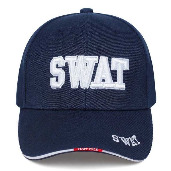 Caps de bola 2021New Fashion Baseball Caps Brand Swat Cap Snapback Caps de algodão externo Letra ajustável Bordado de golfe Hat Gorras J240425