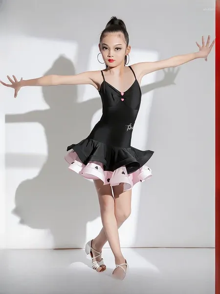 Bühnenbekleidung Salsa Latin Dance Kleid Mädchen Diamond Professionelle Konkurrenz Anzug Anzug Erwachsener Kinder High-End-Custom Custom Tango Tango