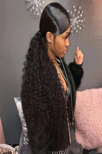 TOP DE QUALIDADE NATURA BLAT BLAT Curly Human Human Pony Tails Clipe de cordão em mulheres Extensão de cabelo de rabo de cavalo 140g 4colors 18inch3958464