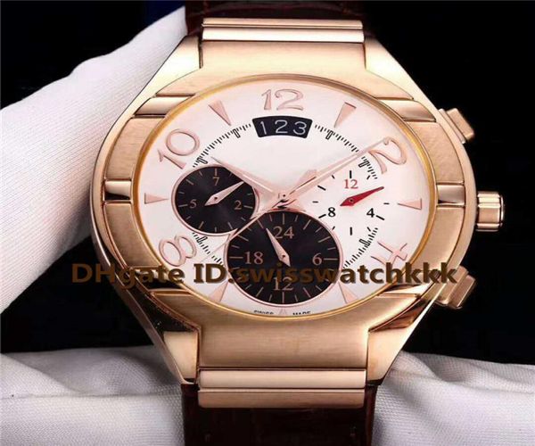 Nuovi orologi Swiss 9100 Automatic Sapphire Crystal 24 Ore Mesori Settimana Display Rose Gold Casekkin Strap Mens Watch Transparent5298081