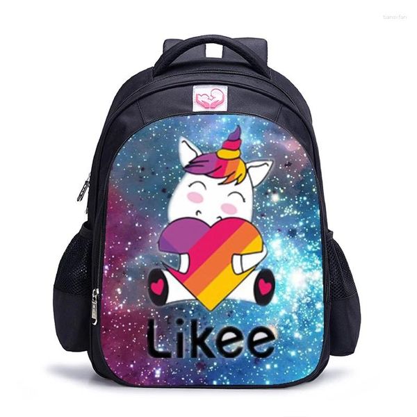 Backpack 16 polegadas moda como vídeo app infantil bolsas escolares meninos meninas diariamente desenhos animados de cartoon mochila presente