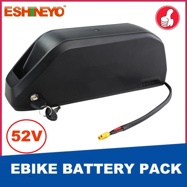 Armbänder unten Röhrchen 52 V Elektrombike Batterie 15AH 20AH 18650 Lithium -Batterien für eBike 750 W 1000 W 1500W Motorleistung