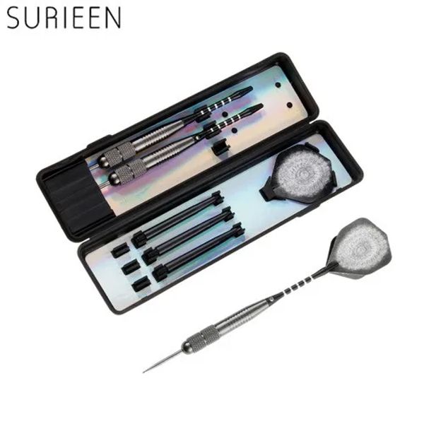 Darts Surieen 3 Stcs Box Hartnadel Tippkupper -Plattung Wolfram Darts 26G Professional Dart mit Metallwellen und schöne Dartflüge