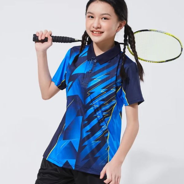 Shirts 2023 Team Tischtennis Shirts Kurzarm Jungen Jungen Mädchen Ping Pong Uniform Kinder Golf Tee Custom DIY Name