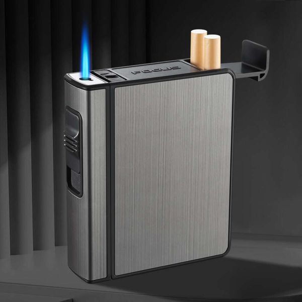 Nova caixa de cigarro portátil portátil Cigarro privado personalizado Tocha mais clara de alta capacidade Pirotecnia caixa de cigarro