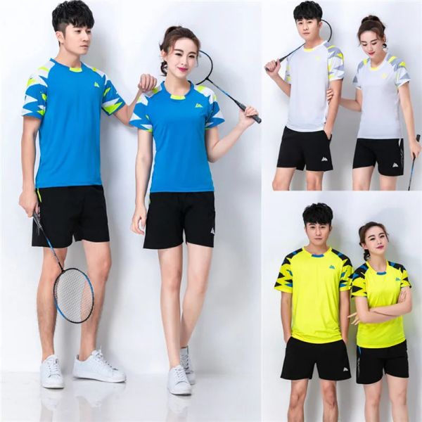 Jerseys Tennis Shirts Kit Mulheres/homens, roupas de camisa de badminton, camisas de tênis de mesa, Treinamento rápido para pingue -pongue de pingue -pongue 6905