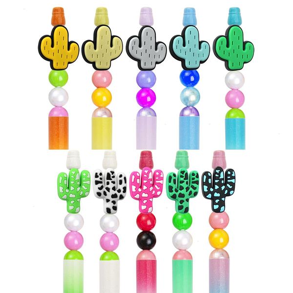 Charms de cactos de menina apenas cantores de barras de plástico de pvc decorativo para designs redondos em branco DIY Designs de bead