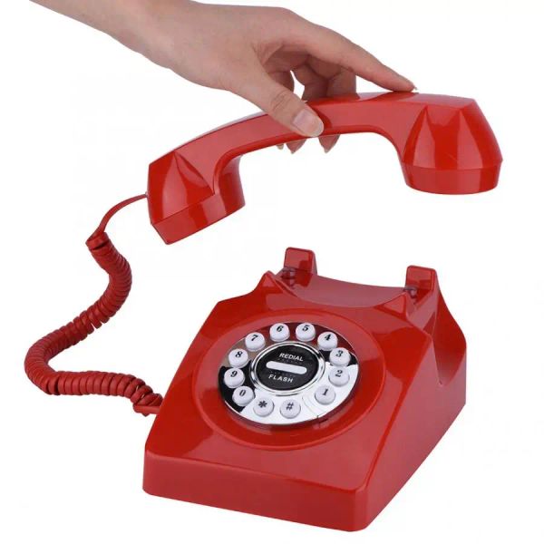 Aksesuarlar döner kadran telefon kablolu retro telefon ev ofis için gürültü önleme vintage antika telefon telefono fijo para casa