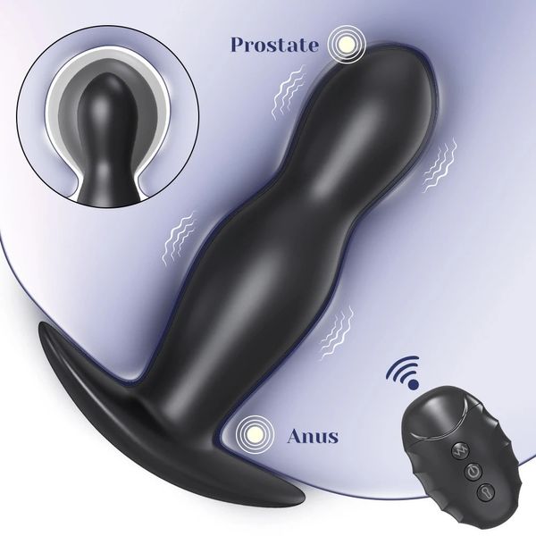 Aufschlauchbarer Analstecker Vibrator Erweiterbarer Dildopumpen -Butt Dilator Prostata Massagebaste Anus Dilatador Erwachsene Sexspielzeug 240412