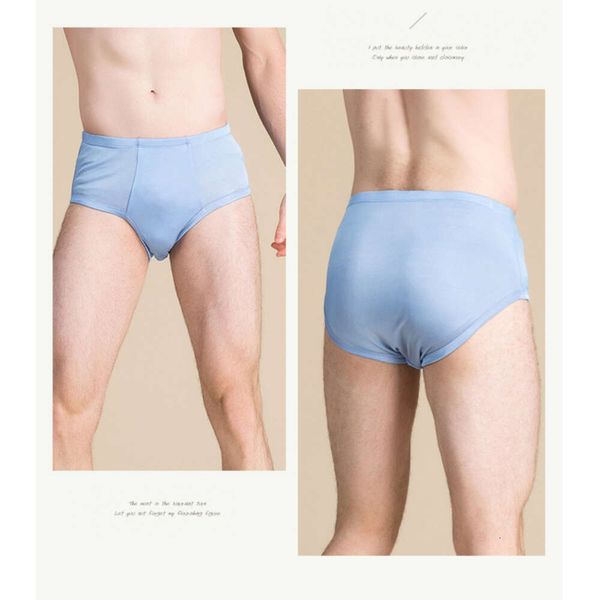 Breta di biancheria intima da uomo di lusso al 100% in seta naturale in bikini mutandine a vita medio dimensione