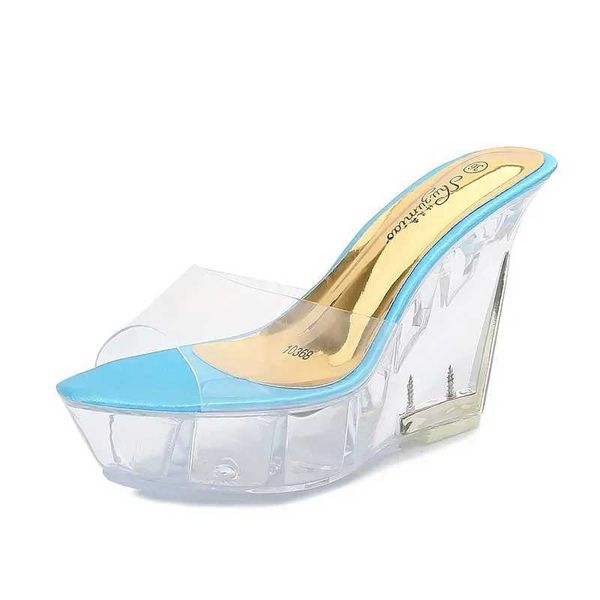 Kleiderschuhe Damen Wedge Heels Nachtclub High Trend Laufsteg Stangen Tanzkristall Sohle 10 cm Absatz 4cm Plattform LFD H240425