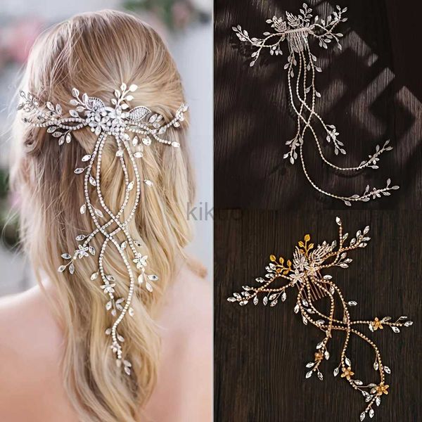 Hochzeitshaarschmuck Kristall Perle Braut -Tiaras Haarbänder Haarnadeln Brautjungfer Diamante Haar Vine Accessoires Hochzeit Hair Comb Hair Band Schmuck D240425