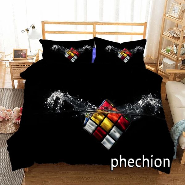 Sets 3D Printed Rubik's Cube Art Bettwing Set Duvet Decket Kissenbezüge Bettwäsche Bettwäsche Set Bettwolken Textil Home N20