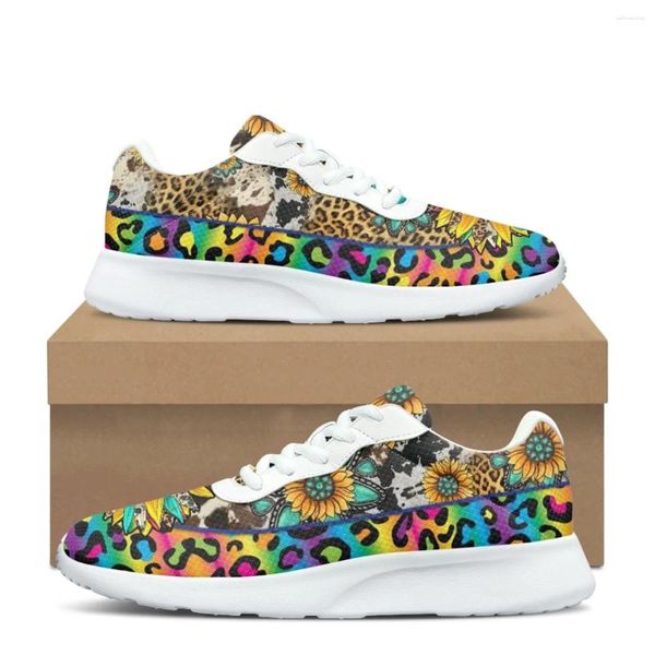 Scarpe casual leopardo girasole stampe pianeggianti donne autunno sneaker all'aperto per teenager resistente alla palestra di tennis Zapatos Mujer