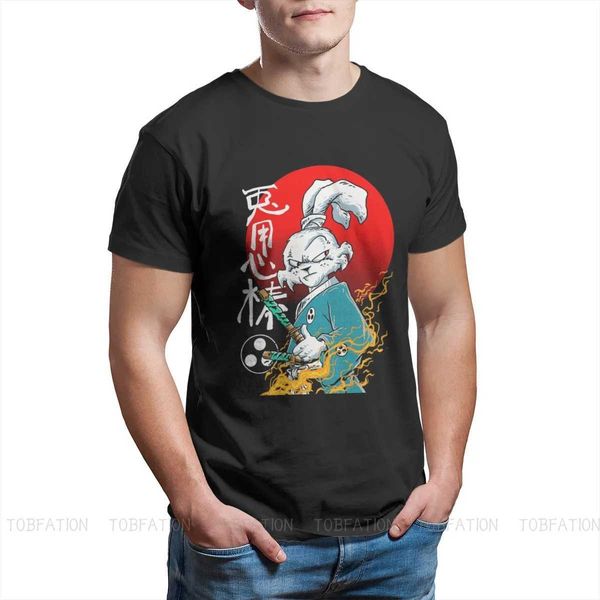 Camisetas masculinas Usagi Yojimbo Rabbit Hip Hop Cloths Japanese Samurai Akechi Mitsuhide Bushi Homme T-shirt