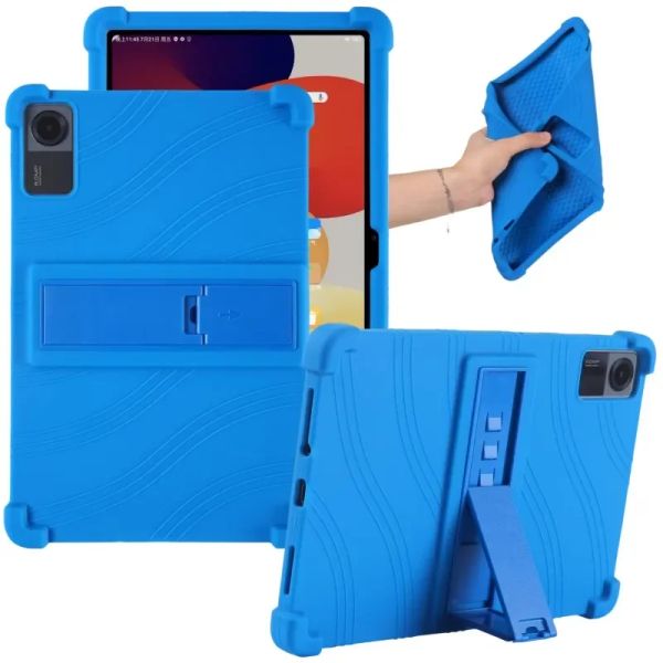 Caso 4 Cover di silicone morbido addensato Cornori con cavalletto per Xiaomi Redmi Pad SE Case da 11 