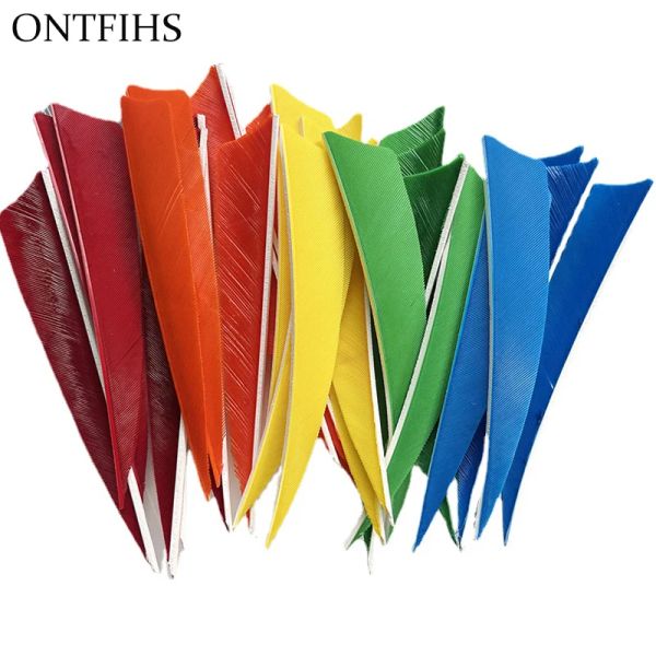 Dart 100pcs /lot sağ kanat 4 inç kalkan kesim okçuluk fletching tüy ok aksesuarları ok kanatları av atış