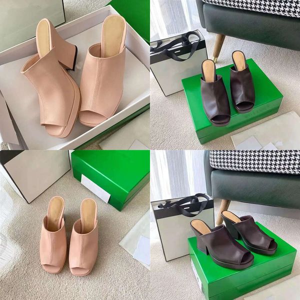 Toe Peep Flat Platform Women Slippers Super High High Deal Кожаная взлетно-посадочная полоса SLIDE