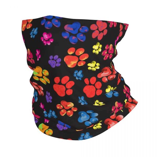 Modegesichtsmasken Hals Gaich Rainbow Animal Paw Bandana Hals Gitter gedruckter Hund Footprint Balaclavas Maske Schal Outdoor Kopfbedeckung Unisex A Y24042576SM