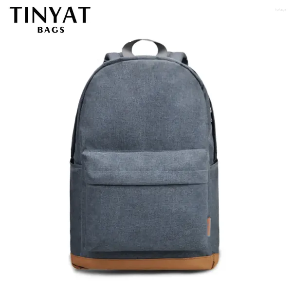 Backpack Tinyat Men's Laptop de 15 polegadas Backpacks Computer Machy School Rucksacks Lazer para Viagem Adolescente ombro Mochila Gray