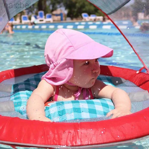 Caps Chapéus de seco rápido Baby Sun Hat Children Caso do pescoço ao ar livre Tampa de proteção UV Caps de praia Crianças menina menina Tapa de aba para 0-5 anos D240425