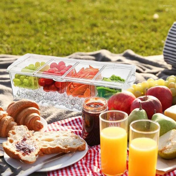 Bottiglie di stoccaggio Contenitore di spezie Fridge di vaso di frutta con spazio per spazio ridotto insalata 4 per verdura